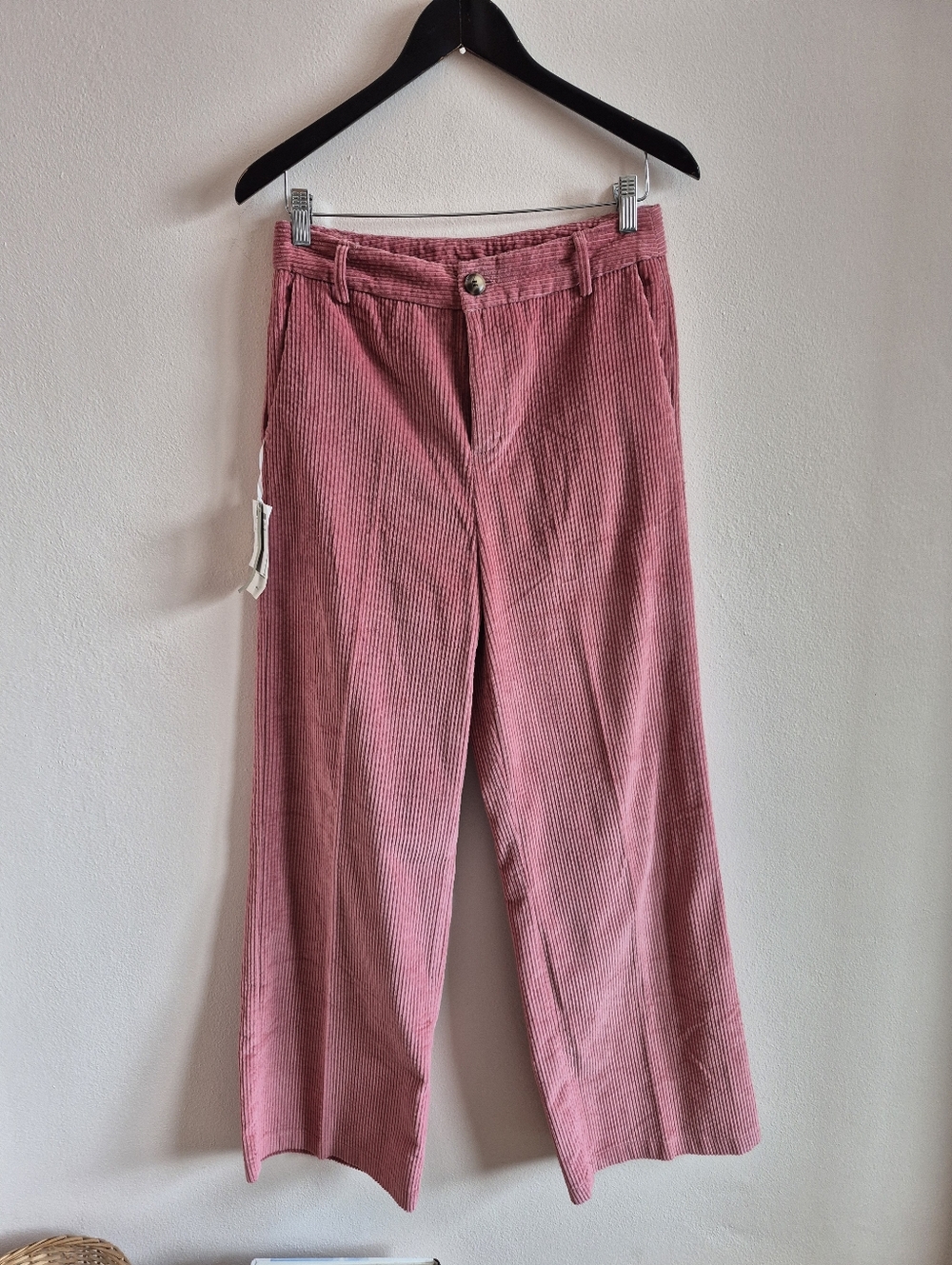 Grace And Mila 100% Cotton Rose Pink Corduroy Trouser Pants Straight Leg Large